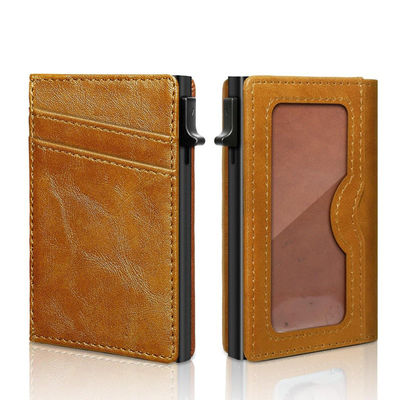 Mix Models Advantage Low MOQ GENUINE LEATHER Aluminum Metal Credit Card Holder for Men