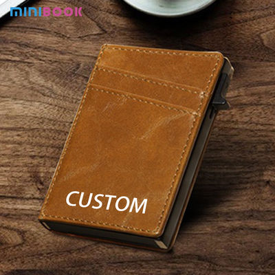 Mix Models Advantage Low MOQ GENUINE LEATHER Aluminum Metal Credit Card Holder for Men