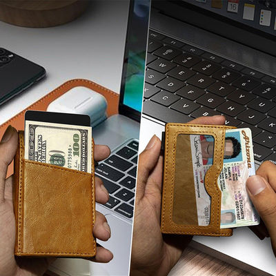 Mix Models Advantage Low MOQ GENUINE LEATHER Aluminum Metal Credit Card Holder for Men