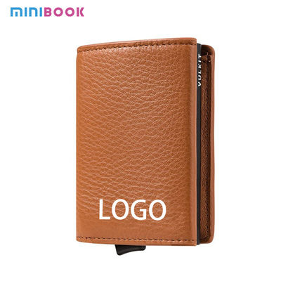 Minimalist Genuine Leather Rifid Credit Card Money Purse Bifold Card Holder Wallet For Men