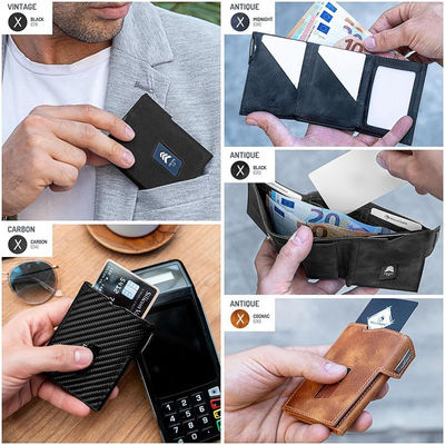 OEM/ODM Rfid Blocking Slim Wallet Card Case Credit Card Holder For Men PU Trifold Wallet