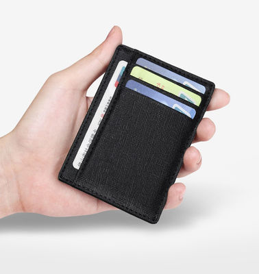 Lychee Pattern Genuine Leather Men Wallet Coin Purse Card Holder with Custom Logo