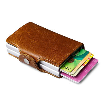Effortless Card Access with Automatic Ejection and Genuine Leather RFID Card Holder