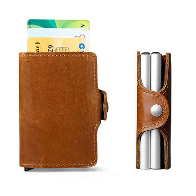 Effortless Card Access with Automatic Ejection and Genuine Leather RFID Card Holder