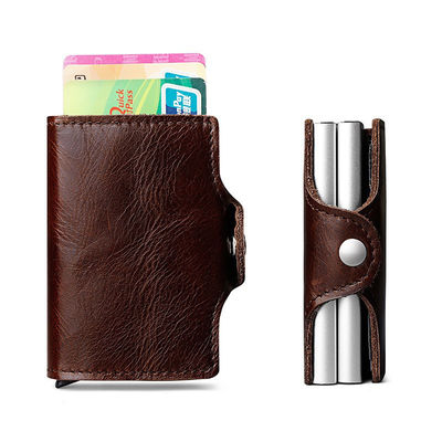 Effortless Card Access with Automatic Ejection and Genuine Leather RFID Card Holder
