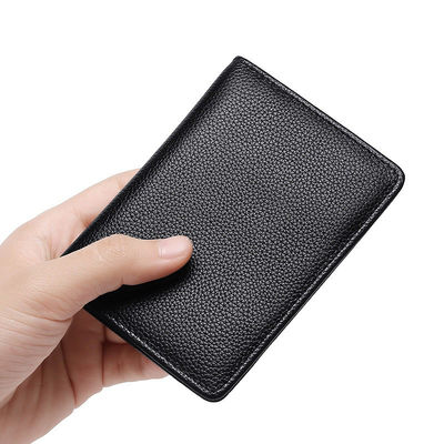 Multi-Slot Anti-Degaussing Card Holder for Men's Driver's License in Genuine Leather