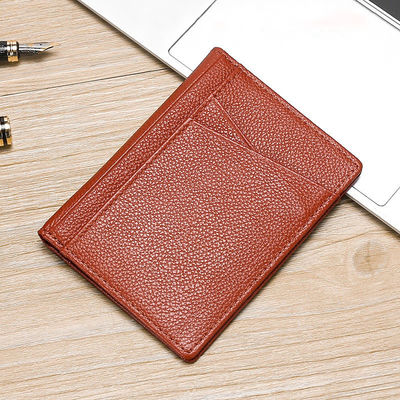 Multi-Slot Anti-Degaussing Card Holder for Men's Driver's License in Genuine Leather