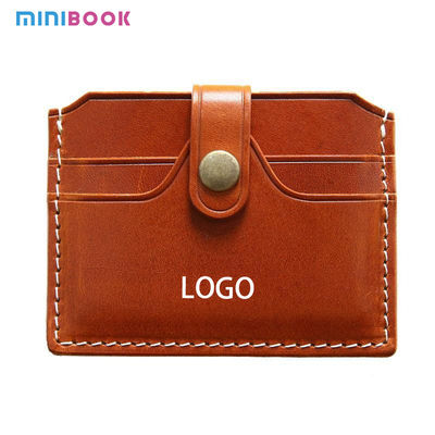 Genuine Leather Double-Layer Card Box for Credit Cards Automatic Ejection and Low MOQ