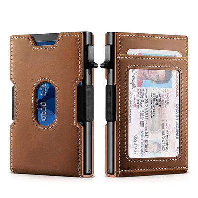 Package Size 10.3CM*6.5CM*1.5CM Slim Wallet Metal Wallet with Money Clip and RFID Blocking
