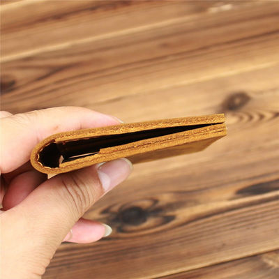 Credit Card Luxury Full Grain Leather Burnished Finish Bifold Front Pocket Slim Wallet