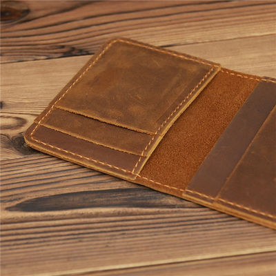 Credit Card Luxury Full Grain Leather Burnished Finish Bifold Front Pocket Slim Wallet