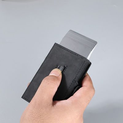 Low MOQ Mix Models RFID Blocking Aluminum Cards Holder Wallet Saffiano Leather Card Holder For Men