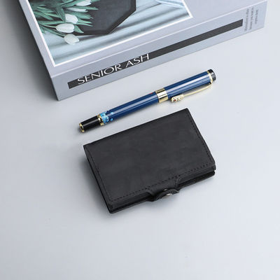 Low MOQ Mix Models RFID Blocking Aluminum Cards Holder Wallet Saffiano Leather Card Holder For Men
