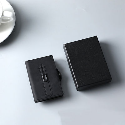 Low MOQ Mix Models RFID Blocking Aluminum Cards Holder Wallet Saffiano Leather Card Holder For Men