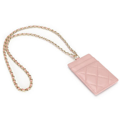 High Qualtiy GENUINE LEATHER ID Card Holder Badge Strap for Women Dropship