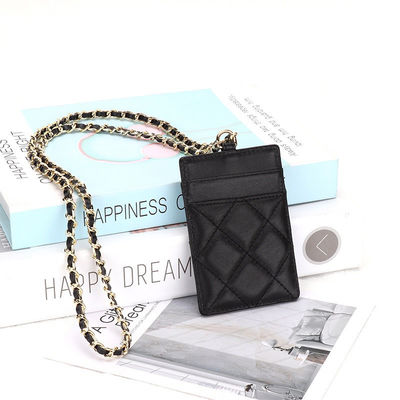 High Qualtiy GENUINE LEATHER ID Card Holder Badge Strap for Women Dropship