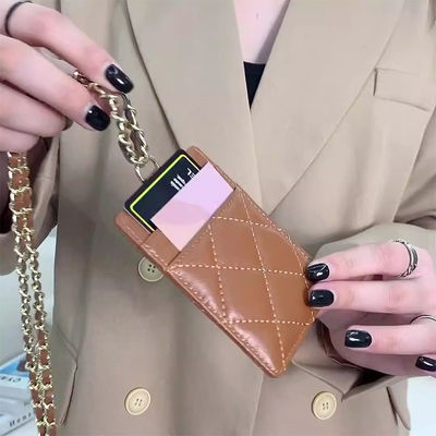 High Qualtiy GENUINE LEATHER ID Card Holder Badge Strap for Women Dropship