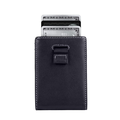 GENUINE LEATHER RFID Blocking Slim Front Pocket Mens Wallet Money Clip With ID Window