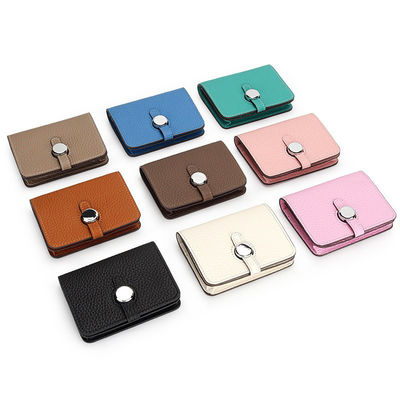 Low MOQ Mix Models Genuine Leather Slim Wallet Card Holder For Unisex Business Casual