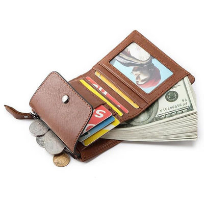 Transparent ID Window and Multiple Card Slots Men's Card Holder for Easy Organization