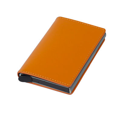 OEM/ODM Custom Logo Business Credit Card Holder with RFID Blocking and Pop Up Design