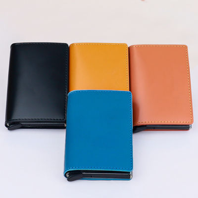 OEM/ODM Custom Logo Business Credit Card Holder with RFID Blocking and Pop Up Design