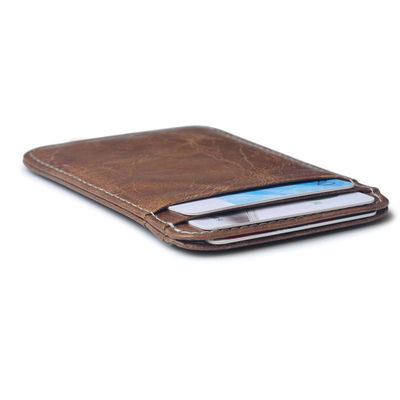 Professional Cowhide Man Leather Business Card Holder 10.2CM*6.8CM*0.3CM Package Size