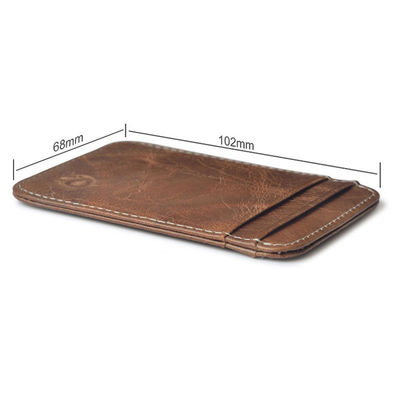 Professional Cowhide Man Leather Business Card Holder 10.2CM*6.8CM*0.3CM Package Size