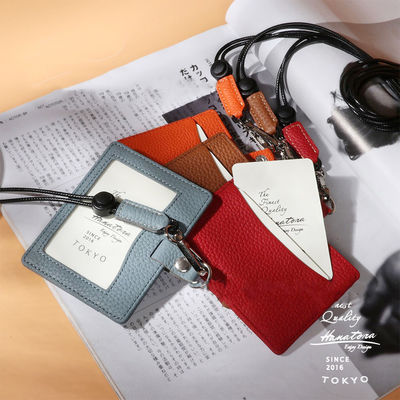 Low MOQ Mix Models Genuine Leather Work Badge Card Holder for Student Bus Access Card