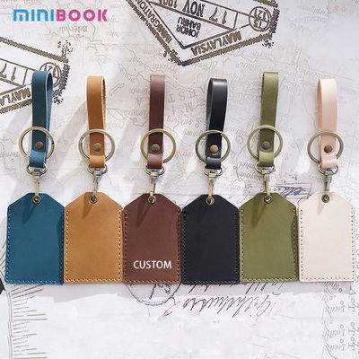Functional and Secure Cowhide Mini Bus Card Holder Keychain for All-in-One Protection