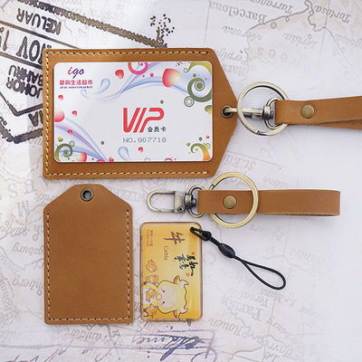 Functional and Secure Cowhide Mini Bus Card Holder Keychain for All-in-One Protection