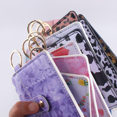 Luxury Women's PU Leather Business Card Holder with Keychain and ID Credit Card Slots