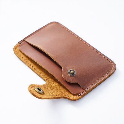 First Layer Cowhide Simple and Practical Card Holder Small Wallet with Custom Logo