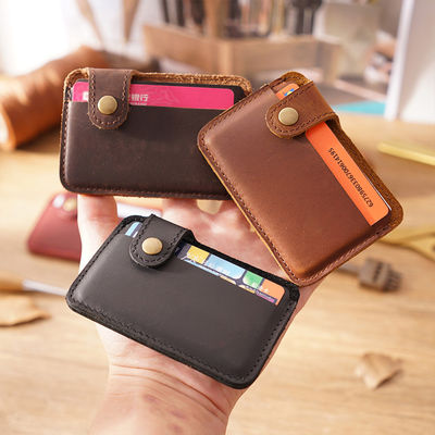 First Layer Cowhide Simple and Practical Card Holder Small Wallet with Custom Logo