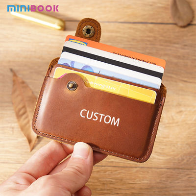 First Layer Cowhide Simple and Practical Card Holder Small Wallet with Custom Logo