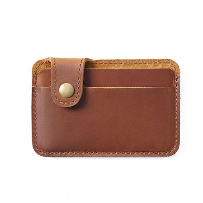 First Layer Cowhide Simple and Practical Card Holder Small Wallet with Custom Logo