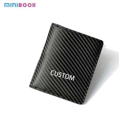 Carbon Fiber Pocket Coin Purse PU Card Holder Business Wallet Multifunctional Vertical Bifold Bag