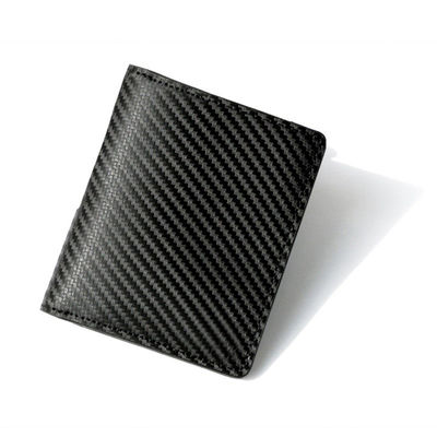 Carbon Fiber Pocket Coin Purse PU Card Holder Business Wallet Multifunctional Vertical Bifold Bag