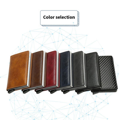 Stylish Black Carbon Fiber Leather Credit Card Holder Wallet for Men's Business Needs