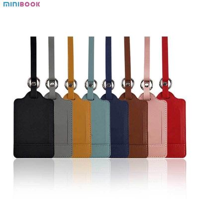 Luggage Tag And Passport Holder Set Customized Real Pu Leather Travel Name Id Address Tag