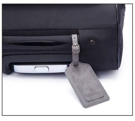 Customized Saffiano Travel Suitcase with Personalized Name Tag and Pu Leather Tag