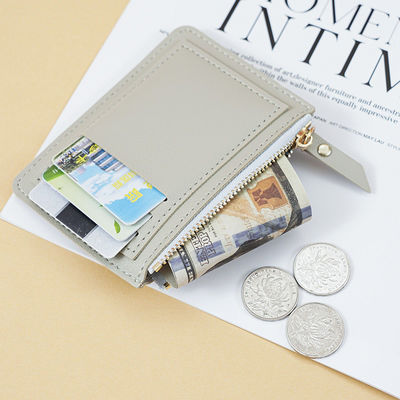 Personalized PU Leather Card Holder Wallet for Women Metal Bead Custom Logo Personalized