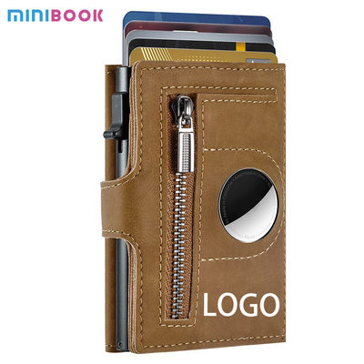 GENUINE LEATHER Light Thin RFID Aluminium Slim Card Holder Wallet Low MOQ Mix Models