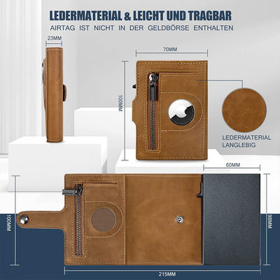 GENUINE LEATHER Light Thin RFID Aluminium Slim Card Holder Wallet Low MOQ Mix Models
