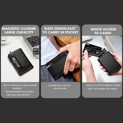 Animal Prints Mens RFID Aluminum Card Holder with Side Push Button and Pop Up Function