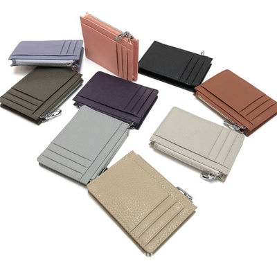 Fashion Style Tiding Women Custom Logo Color Saffiano Leather Card Holder Slim Credit Cardholder Wallet