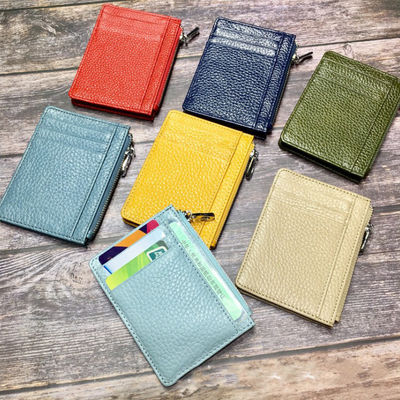 Fashion Style Tiding Women Custom Logo Color Saffiano Leather Card Holder Slim Credit Cardholder Wallet