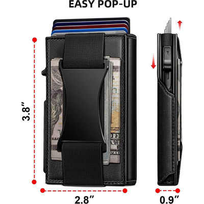Low MOQ Mix Models Minimalist Leather Credit Card Holder Wallet with Pop Up Function