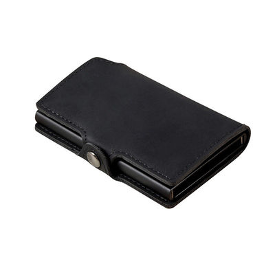 Vintage Style RFID Blocking Steel Wallet With Retractable ID Card Holder And Gift Box