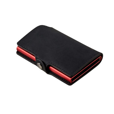 Vintage Style RFID Blocking Steel Wallet With Retractable ID Card Holder And Gift Box